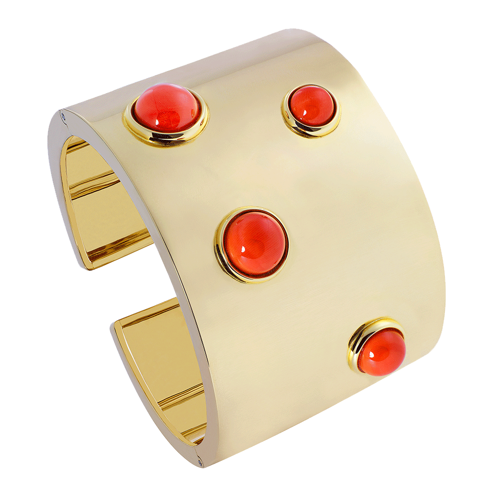 Yellow gold and pearls cuff