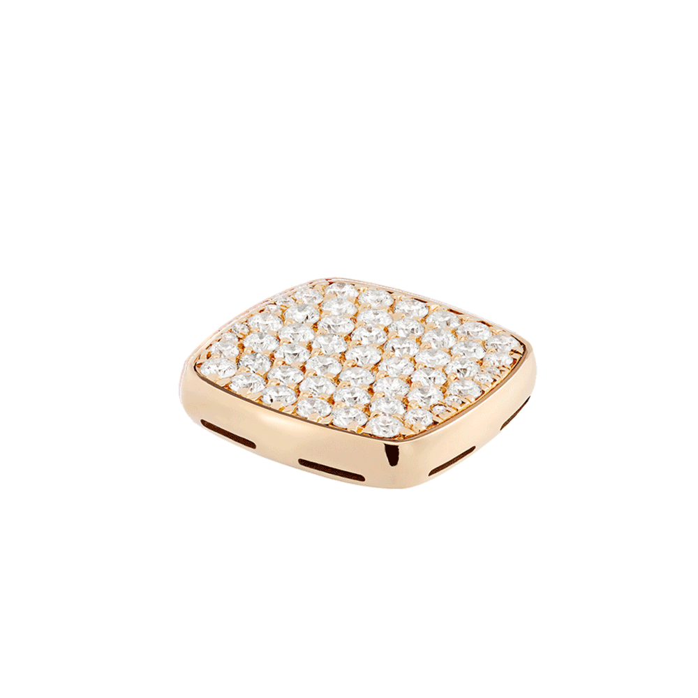 Diamonds and 18k yellow gold signet plake