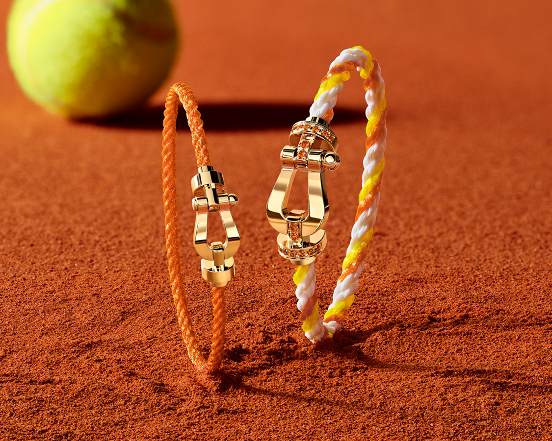 Bracelet Force 10 Fred x Roland-Garros - Grand modèle embouts acier