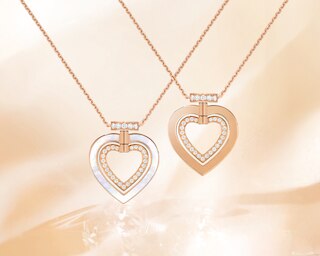 Collana Girocollo Donna A Cuore, Acciaio Inox 316L, Placcato Oro, Ipoallergenica, Catena 43+4 Cm
